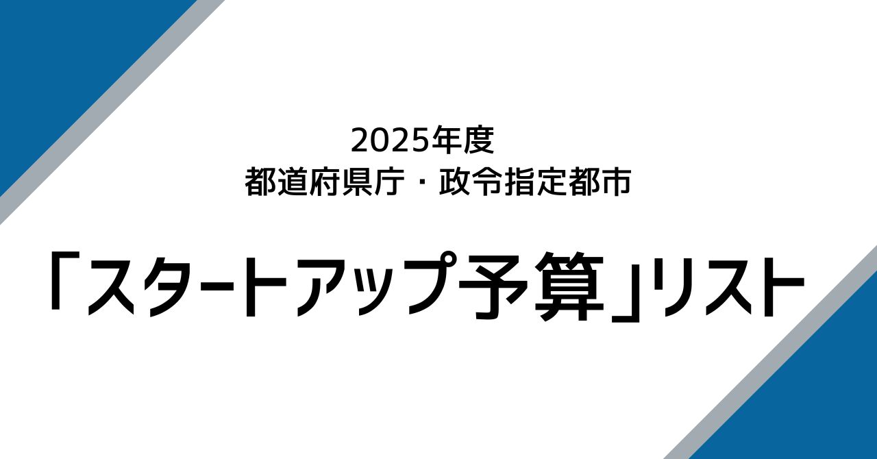 2025年度の自治体別「スタートアップ予算」について
